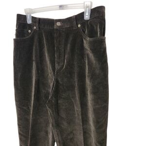 Lauren Ralph Lauren Olive Green Corduroy Straight Leg Pants